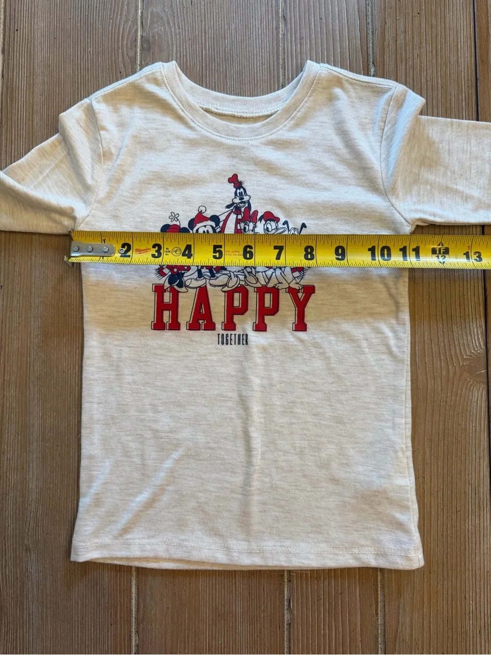 GAP Cream Long-Sleeve 'Happy' Graphic Top with Red & Navy Accents